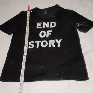 "END OF STORY" Sequin Top